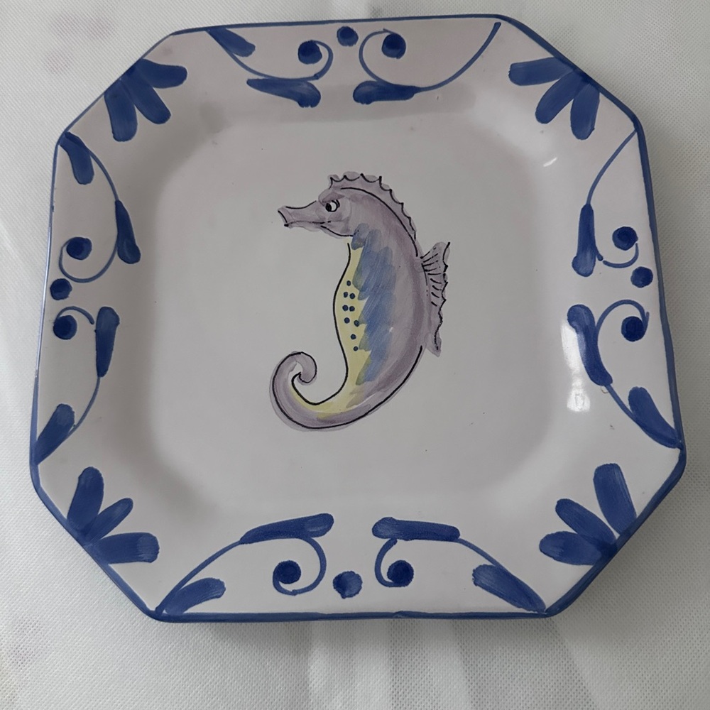 Vietri Octagonal appetizer or Wall Display Plate/ Hand Painted Art Made In Italy